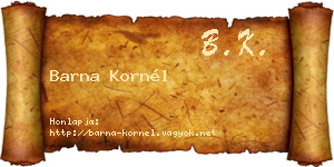Barna Kornél névjegykártya