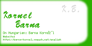 kornel barna business card